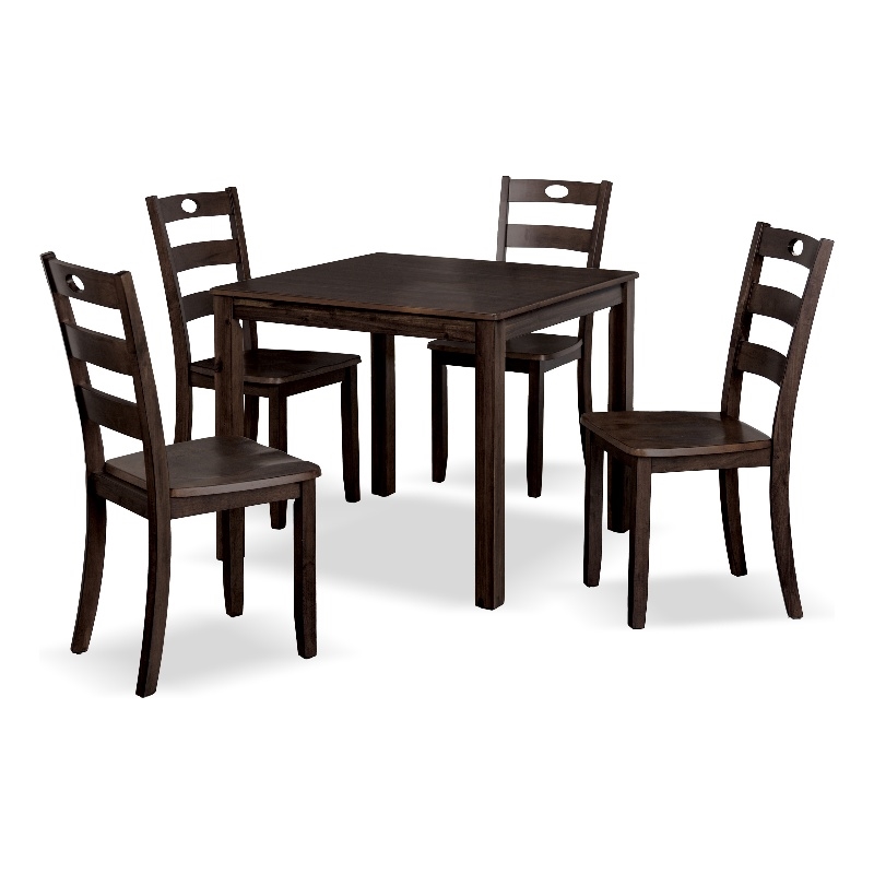 Furniture of America Haarven Wood 5-Piece Dining Table Set in Espresso
