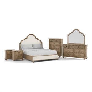 Furniture of America Weile Wood Queen 6-Piece Bedroom Set in Oak