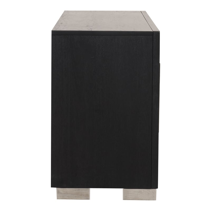 Furniture of America Sarai Wood 72-inch TV Stand with Fireplace in Black