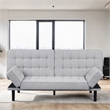 Furniture of America Sunith Fabric and Wood Futon Sofa Bed in Light Gray