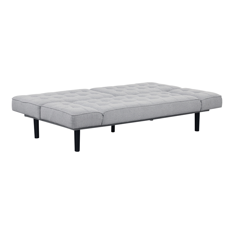 Furniture of America Sunith Fabric and Wood Futon Sofa Bed in Light Gray