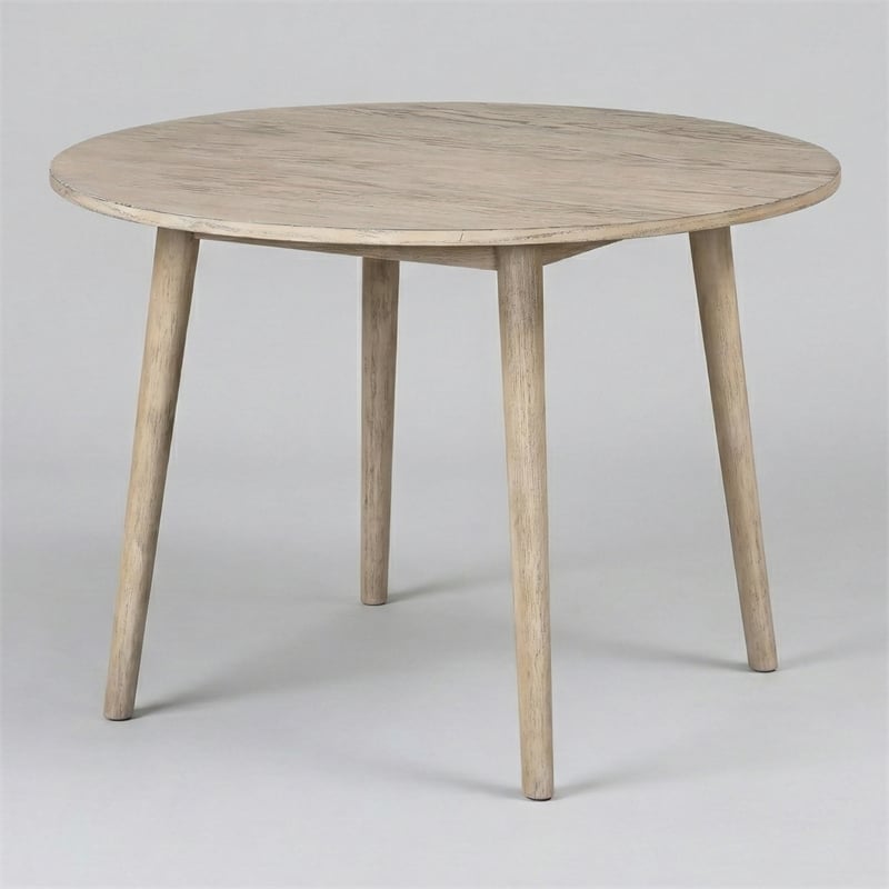 Furniture of America Aberma Wood 5-Piece Round Dining Table Set in Natural