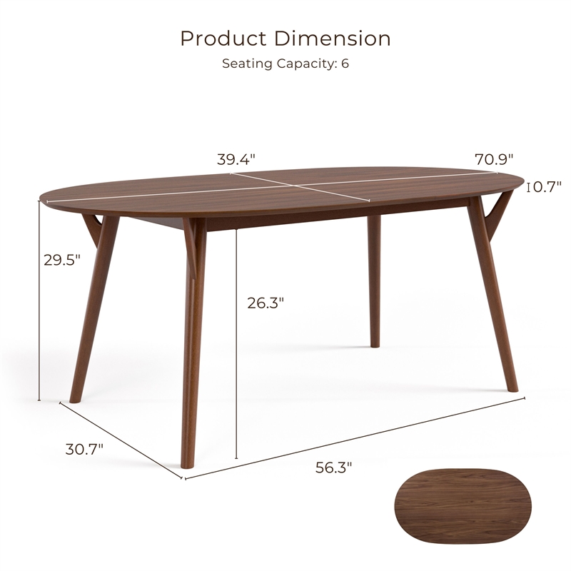 Furniture of America Vivendel Wood 7-Piece Dining Table Set in Walnut