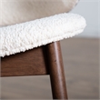 Furniture of America Callum 2-Piece Side Table and Boucle Fabric Chair in Walnut