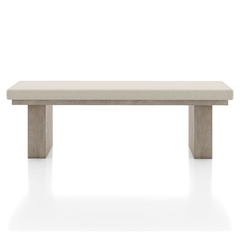 Furniture of America Westely Wood Padded Dining Bench in Natural