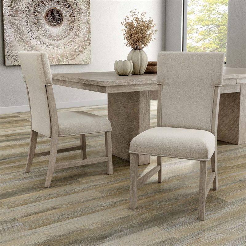 Furniture of America Westely Wood and Upholster Natural Side Chairs (Set of 2)