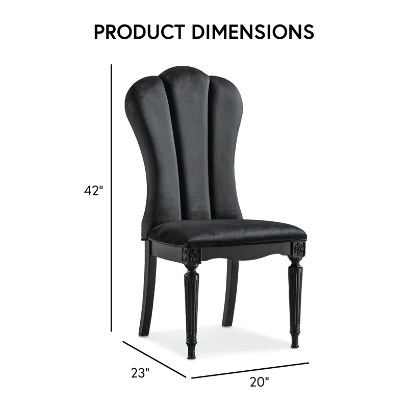 Furniture of America Seabliss Fabric and Wood 7-Piece Dining Table Set in Black