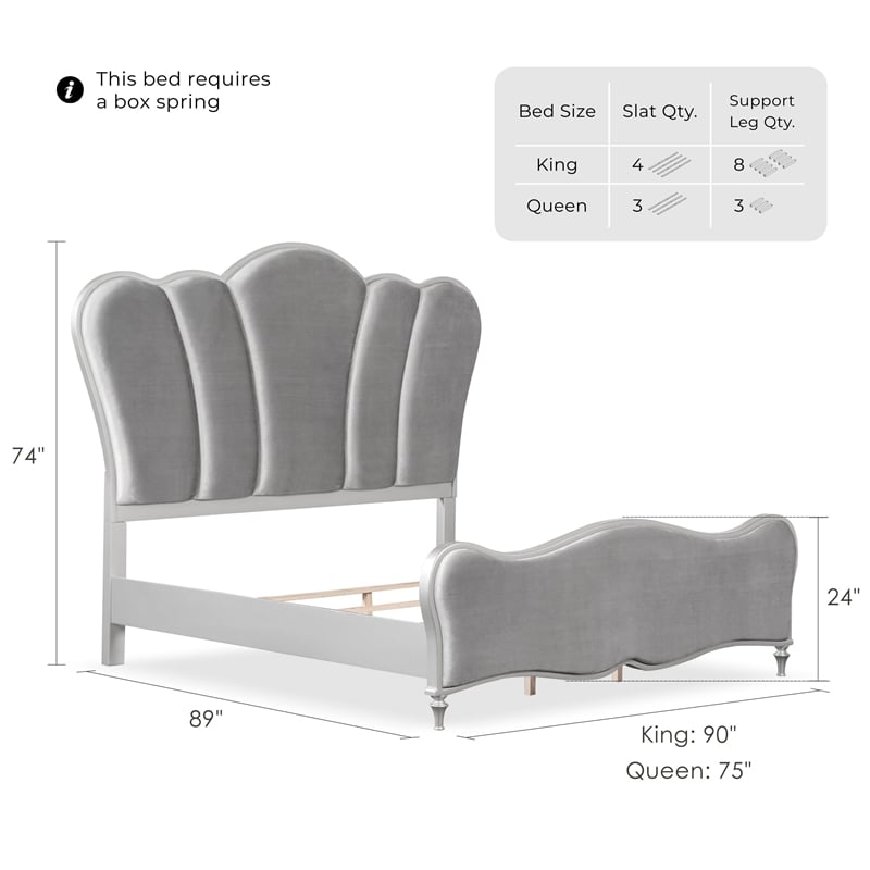 Furniture of America Seabliss Wood Queen 3-Piece Bedroom Set in Silver