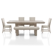 Furniture of America Westely Wood 6-Piece Dining Table Set in Natural
