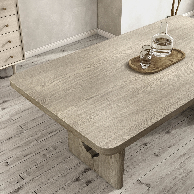 Furniture of America Selyra Wood Trestle Dining Table in White