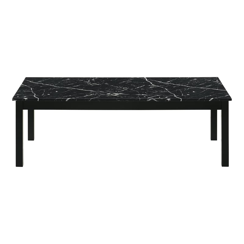 Furniture of America Isime Wood 3-Piece Coffee Table Set in Black