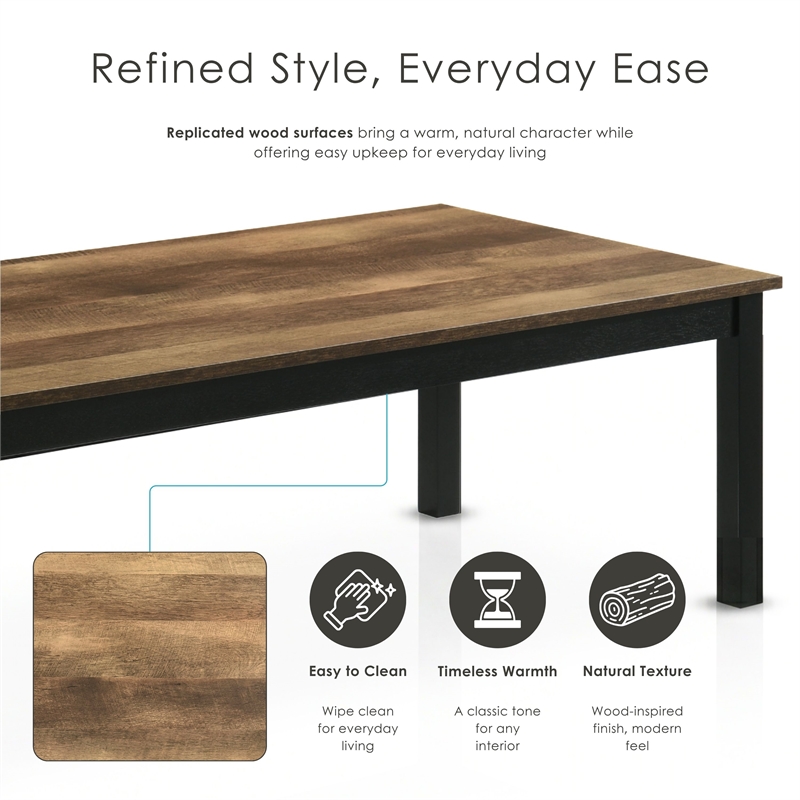 Furniture of America Isime Wood 3-Piece Coffee Table Set in Brown