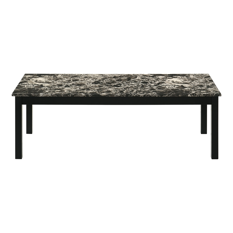 Furniture of America Isime Wood 3-Piece Coffee Table Set in Black and White