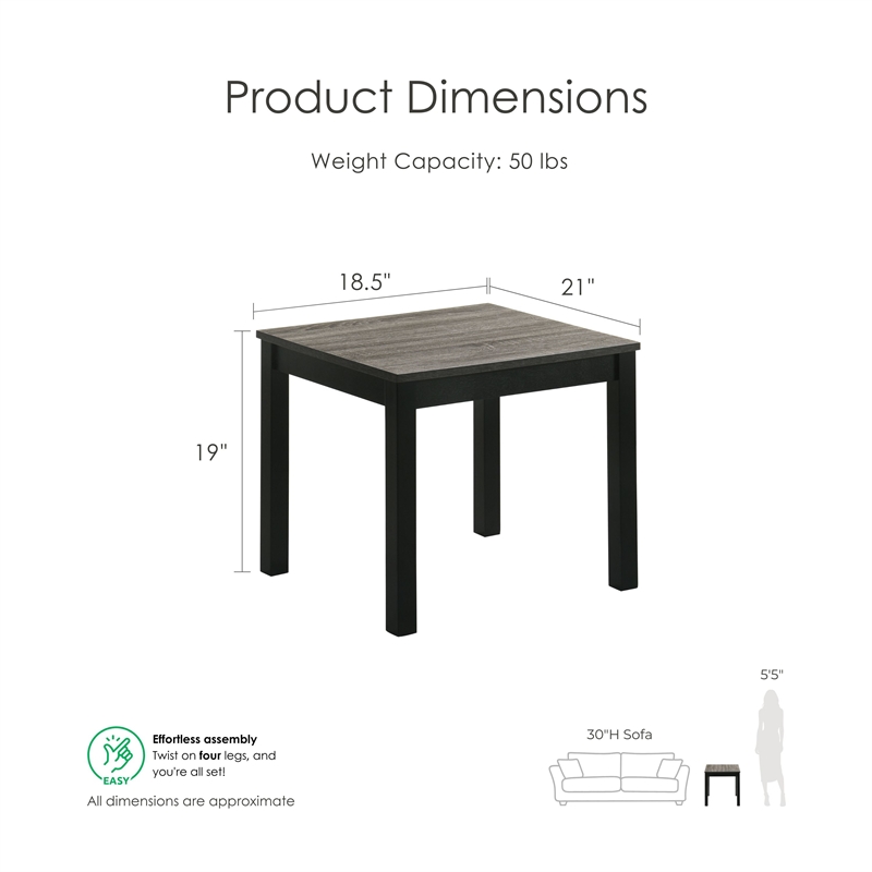 Furniture of America Isime Wood 3-Piece Coffee Table Set in Gray