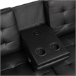Furniture of America Fallein Black Faux Leather Futon Sofa Bed with USB Ports