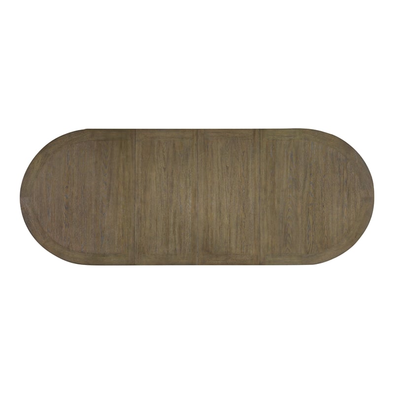 Furniture of America Vrusales Wood Oval Extendable Dining Table in Oak