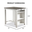 Furniture of America Kael Wood 3-Piece Counter Dining Table Set in White