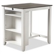 Furniture of America Kael Wood 3-Piece Counter Dining Table Set in White