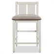 Furniture of America Kael Wood 3-Piece Counter Dining Table Set in White