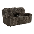 Furniture of America Esmalt Brown Fabric Manual Reclining Loveseat with LED