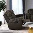 Furniture of America Esmalt Brown Fabric Manual Reclining Loveseat with LED
