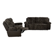 Furniture of America Esmalt Fabric 2-Piece Manual Reclining Sofa Set in Brown