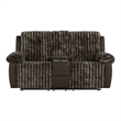 Furniture of America Esmalt Fabric 2-Piece Manual Reclining Sofa Set in Brown