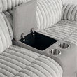 Furniture of America Esmalt Gray Fabric Manual Reclining Loveseat with LED