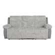 Furniture of America Esmalt Gray Fabric Manual Reclining Sofa with LED