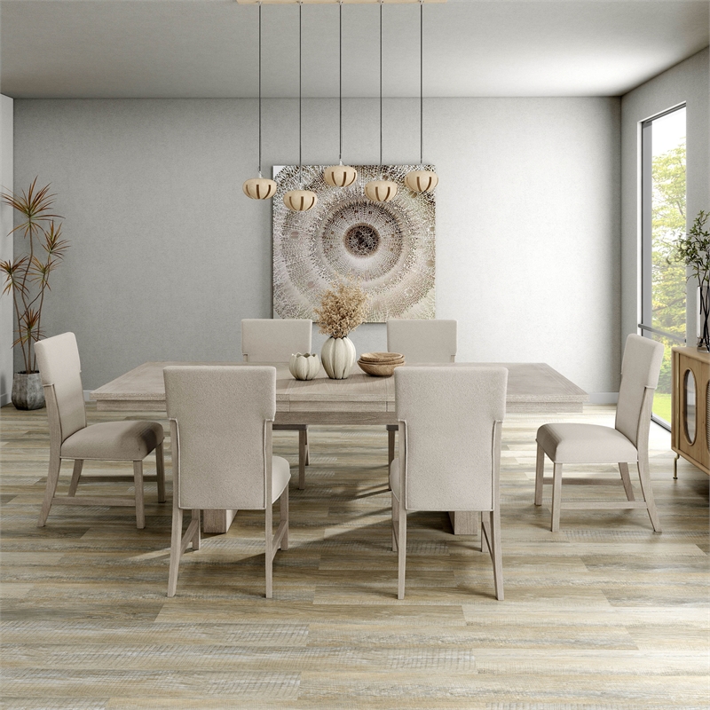 Furniture of America Westely Wood 7-Piece Dining Table Set in Natural