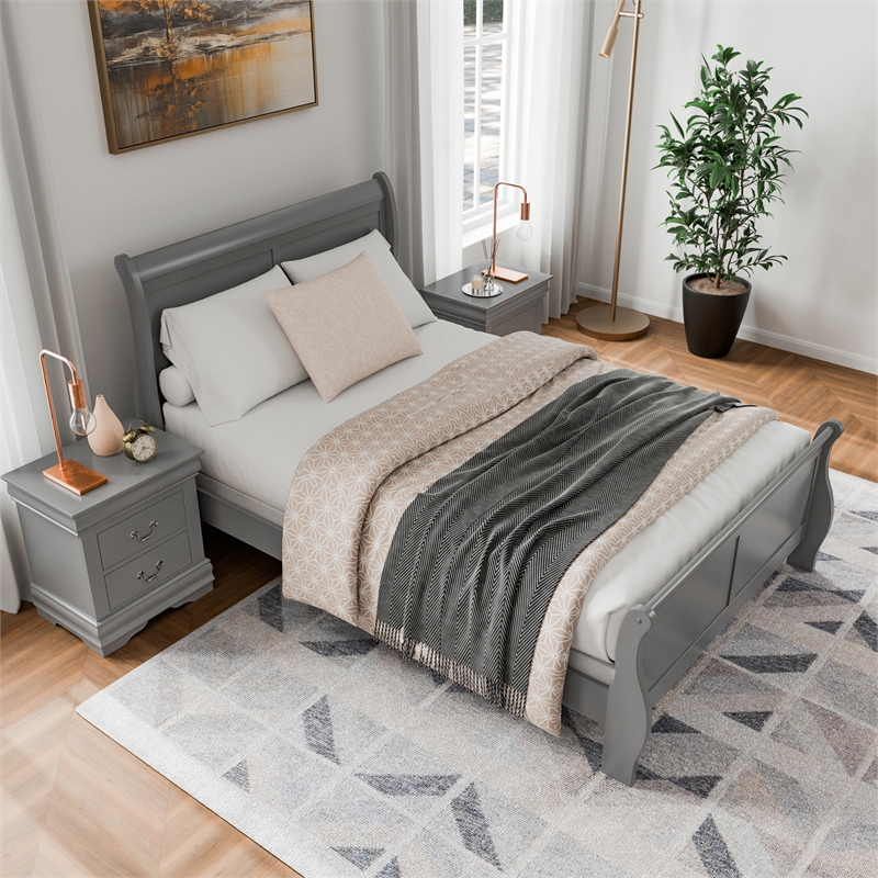 Furniture of America Toni Wood 3-Piece Full Bedroom Set in Gray