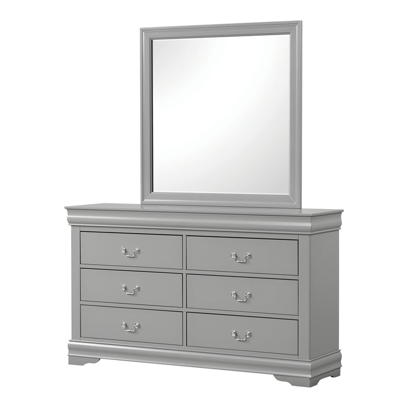 Furniture of America Toni Wood 6-Piece Queen Bedroom Set in Gray
