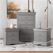 Furniture of America Toni Wood 3-Piece Nightstand and Chest Set in Gray