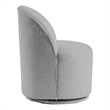 Furniture of America Mortimer Boucle Fabric Swivel Gray Round Dining Chair