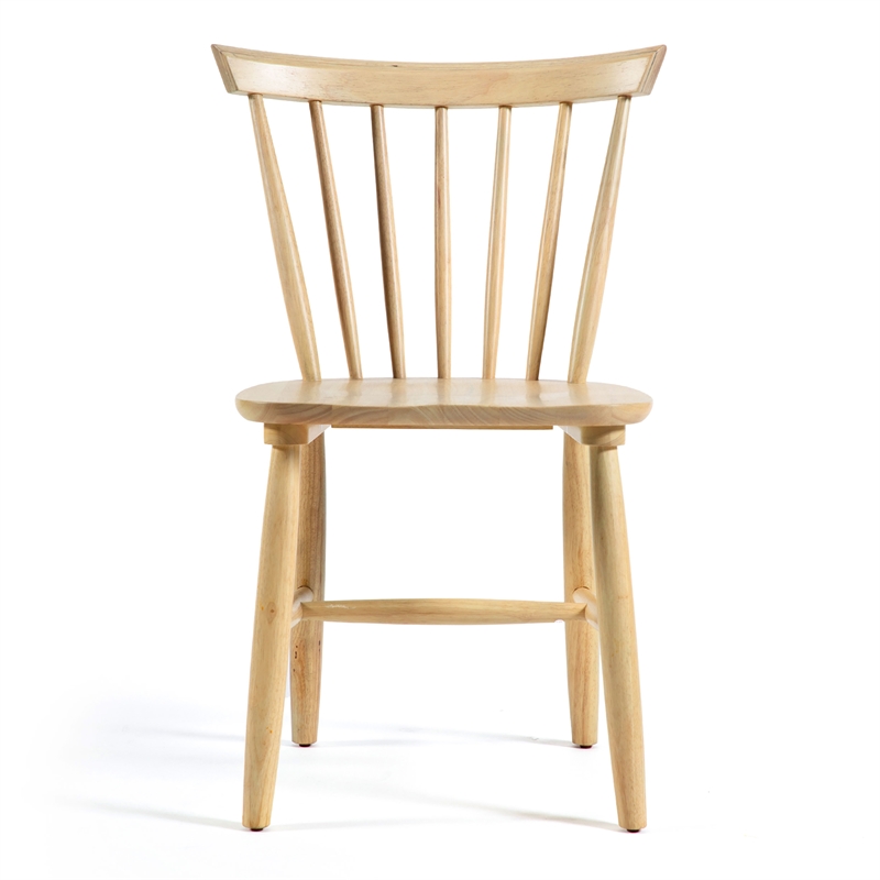 Furniture of America Alakez Solid Wood Spindle Back Side Chair in Oak (Set of 2)