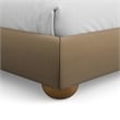 Furniture of America Lunaria Velvet Camel-Back Headboard Queen Bed in Brown
