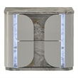 Furniture of America Bruna Solid Wood 2-Drawer Nightstand with LED in Light Gray