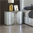Furniture of America Bruna Solid Wood 2-Drawer Nightstand with LED in Light Gray