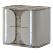 Furniture of America Bruna Solid Wood 2-Drawer Nightstand with LED in Light Gray