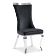 Furniture of America Balast Velvet Upholstered Side Chairs in Black (Set of 2)