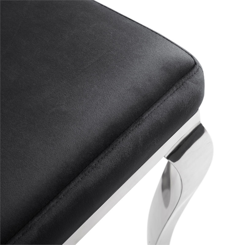 Furniture of America Balast Velvet Upholstered Side Chairs in Black (Set of 2)
