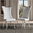 Furniture of America Balast Velvet Upholstered Side Chairs in White (Set of 2)