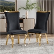 Furniture of America Balast Velvet Upholstered Side Chairs in Black (Set of 2)