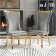 Furniture of America Balast Velvet Upholstered Side Chairs in Gray (Set of 2)