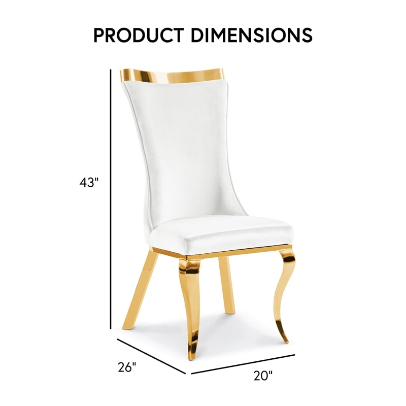 Furniture of America Balast Velvet Upholstered Side Chairs in White (Set of 2)
