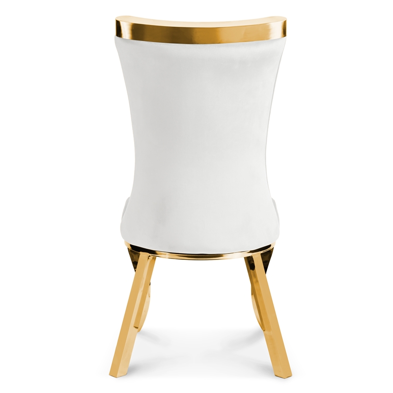 Furniture of America Balast Velvet Upholstered Side Chairs in White (Set of 2)