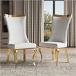 Furniture of America Balast Velvet Upholstered Side Chairs in White (Set of 2)