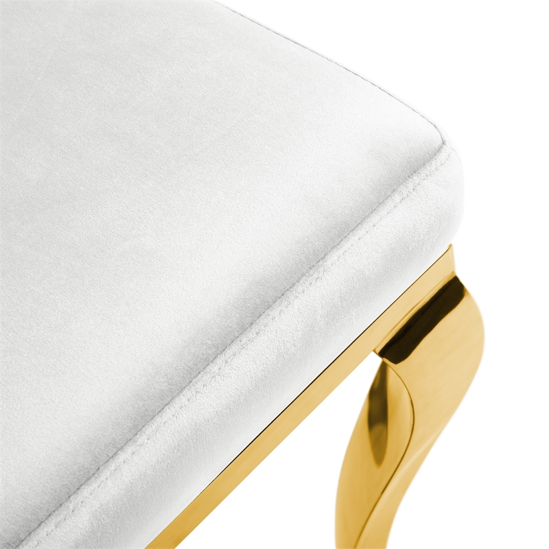 Furniture of America Balast Velvet Upholstered Side Chairs in White (Set of 2)