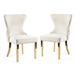 Furniture of America Balast Stainless Steel Side Chairs in White (Set of 2)