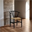 Furniture of America Ulysa Wood Woven Rope Seat Side Chairs in Black (Set of 2)